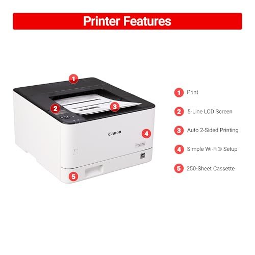 Canon imageCLASS LBP172dw – Monochrome Duplex, Wireless Laser Printer, Single Function, Home Office, Mobile Ready, 1 Year Limited Warranty, 35 PPM, White : Computers & Accessories - Image 2