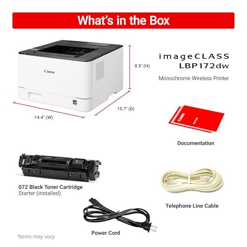 Canon imageCLASS LBP172dw – Monochrome Duplex, Wireless Laser Printer, Single Function, Home Office, Mobile Ready, 1 Year Limited Warranty, 35 PPM, White : Computers & Accessories - Image 8