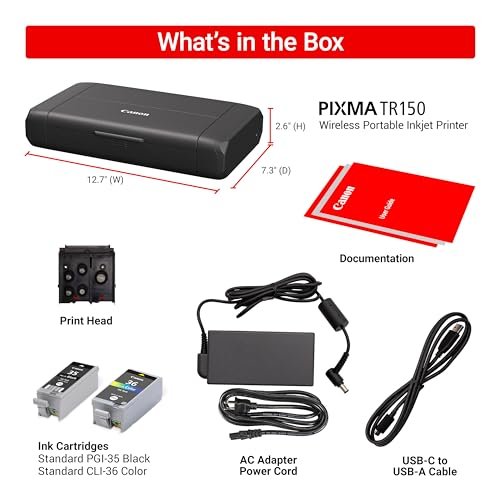 Canon Pixma TR150 Wireless Portable WiFi Inkjet Printer USB : Computers & Accessories - Image 9