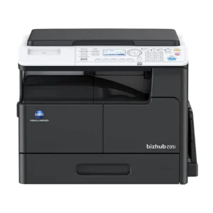 Buy Konica Minolta Bizhub 205i A3 multifunction printer with 20ppm speed, duplex printing, network connectivity & color scanning.